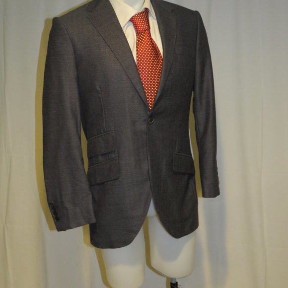 Miller's Oath Gray Herringbone Super 100 One Button Suit Jacket 39R - Picture 6 of 11